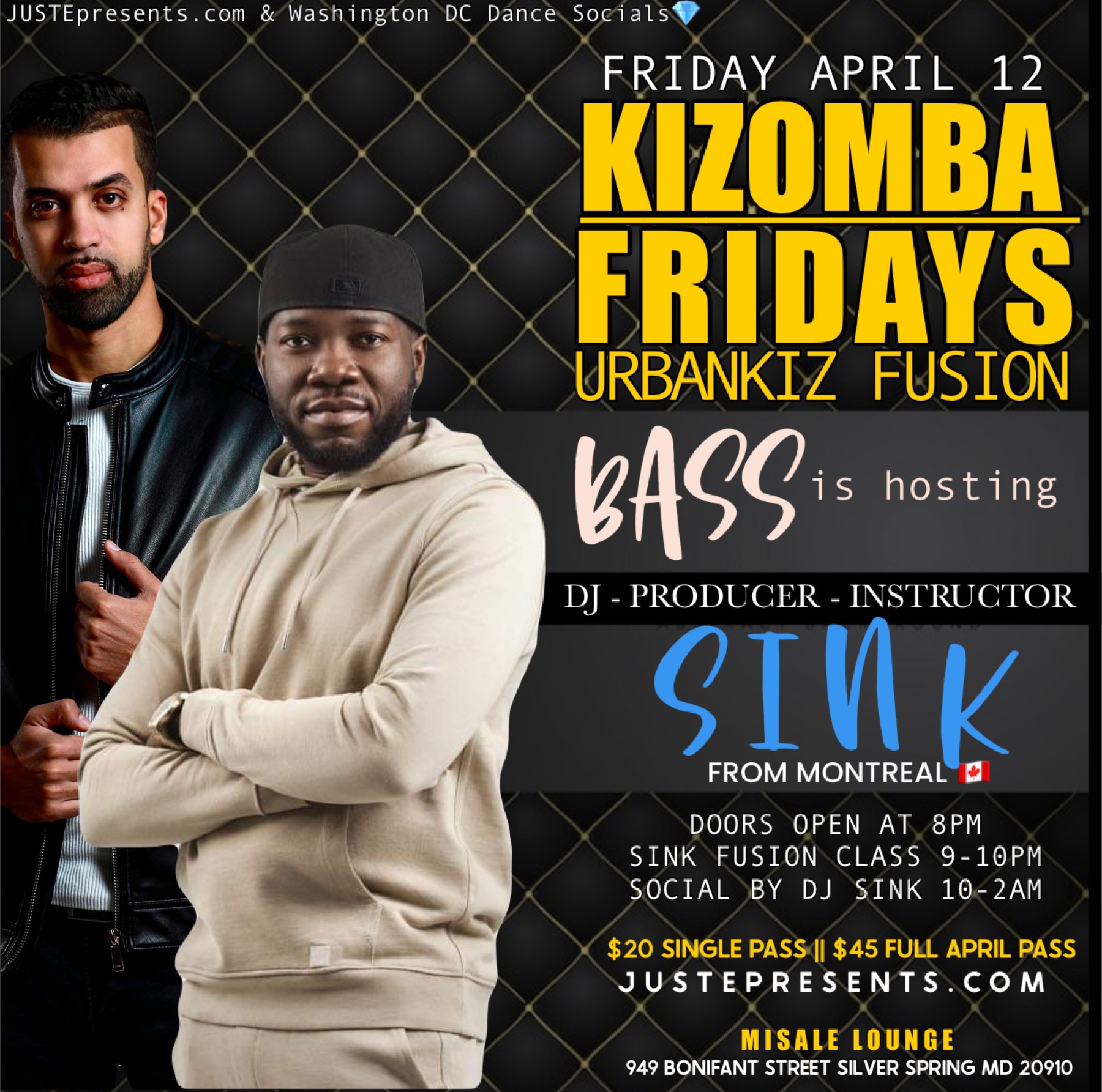 Kizomba Fridays🇺🇸::UrbanKiz Fusion::SINK🇨🇦 hosted by BASS