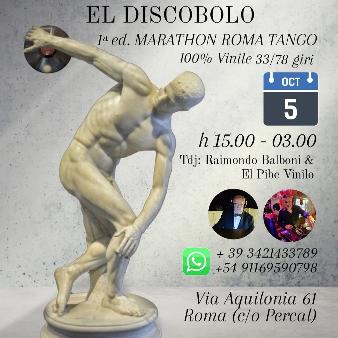 El Discobolo 1^ Maratona Tango Roma 100% in vinile 33 78 giri.