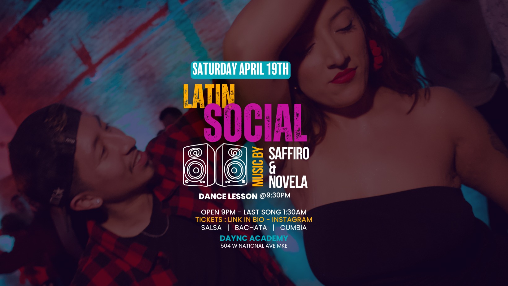Saturday Latin Night Salsa Bachata Cumbia