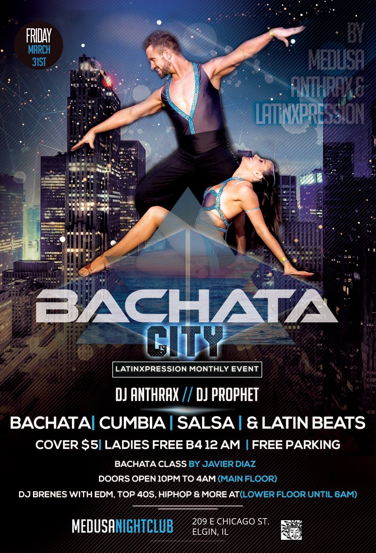 LX Bachata City Monthly Event At Medusa 3-31-17