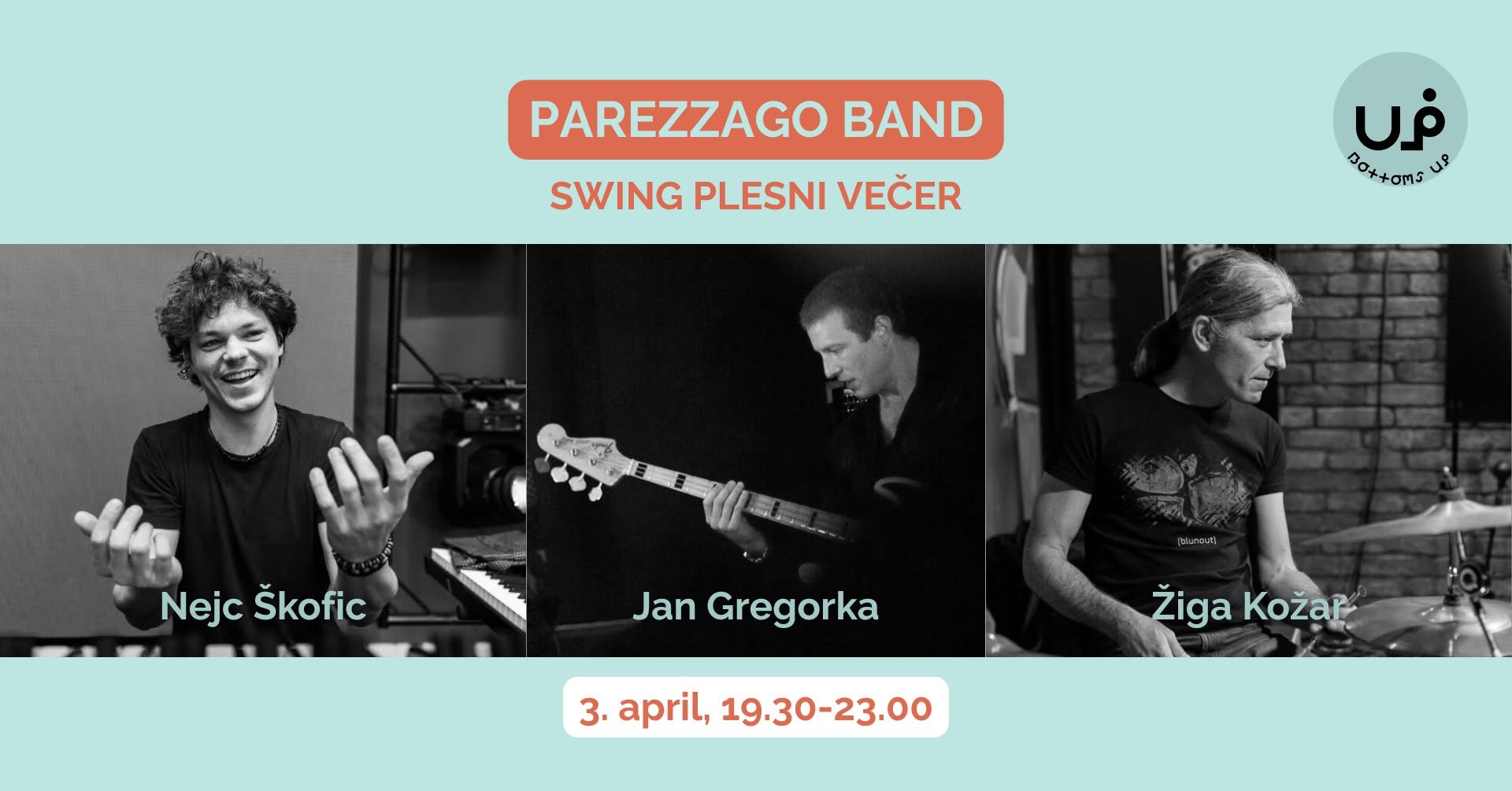 PAREZZAGO BAND - Jan Gregorka, Nejc Škofic, Žiga Kožar - SWING plesni večer z živo glasbo