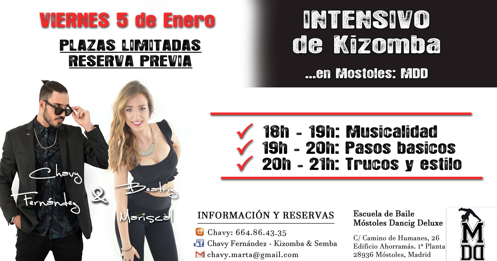 Intensivo de Kizomba con Chavy Fernández y Beatriz Mariscal: MDD
