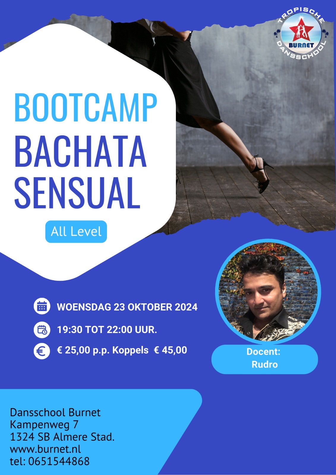 Bachata Sensual Fusion Bootcamp Almere by Burnet & Bailarico