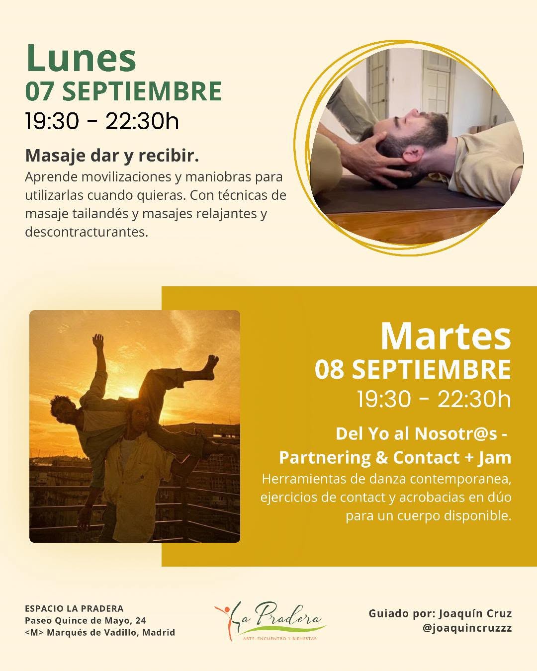 Masaje Dar y Recibir + Taller Partnering y Contact