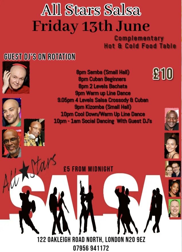All Stars Salsa Friday 13th June 2025