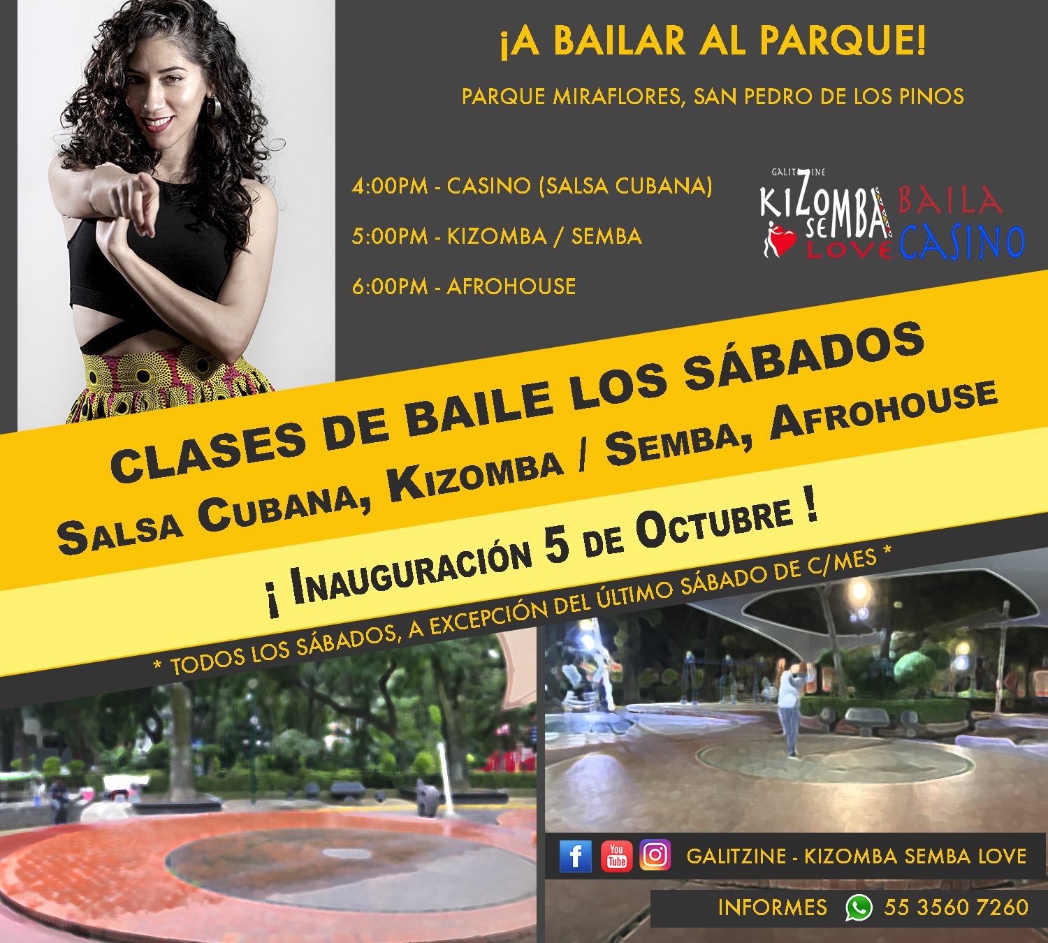 Inauguración! Clases Parque Miraflores. Casino-Kizomba-Afrohouse