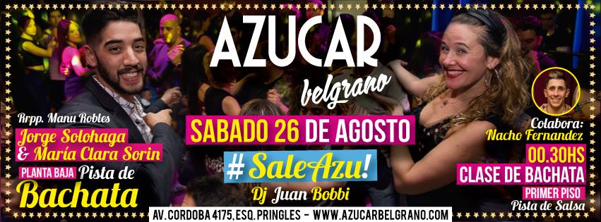 Descuento! Sábado 26 08 - #SaleAzu! Pista Bachata!