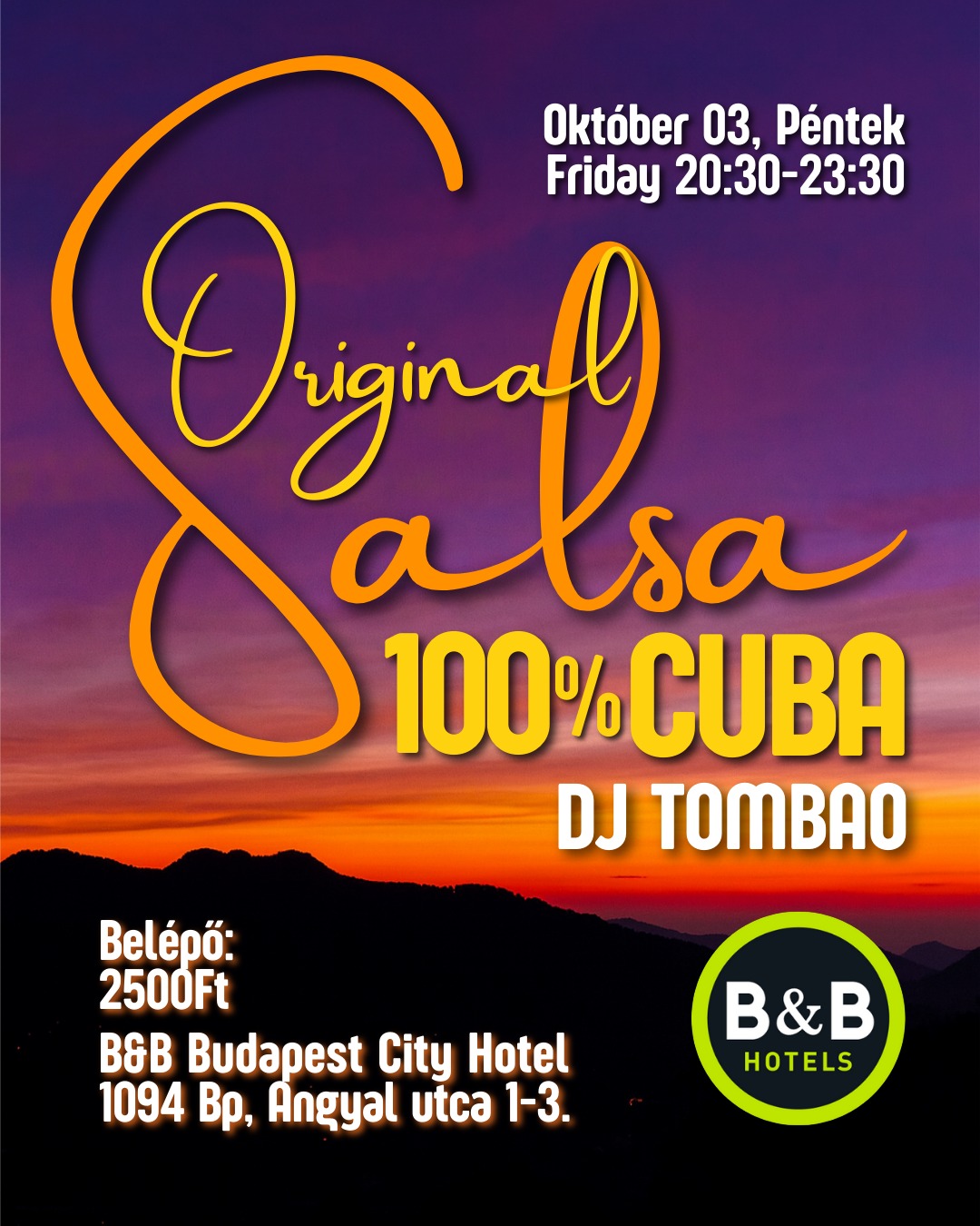 SzezonNYITÓ • 100% Cuba Original Salsa party × B&B Hotel 10.03. péntek × 🎟️2500Ft