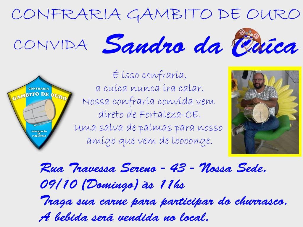 CGO - convida. Sandro da Cuíca