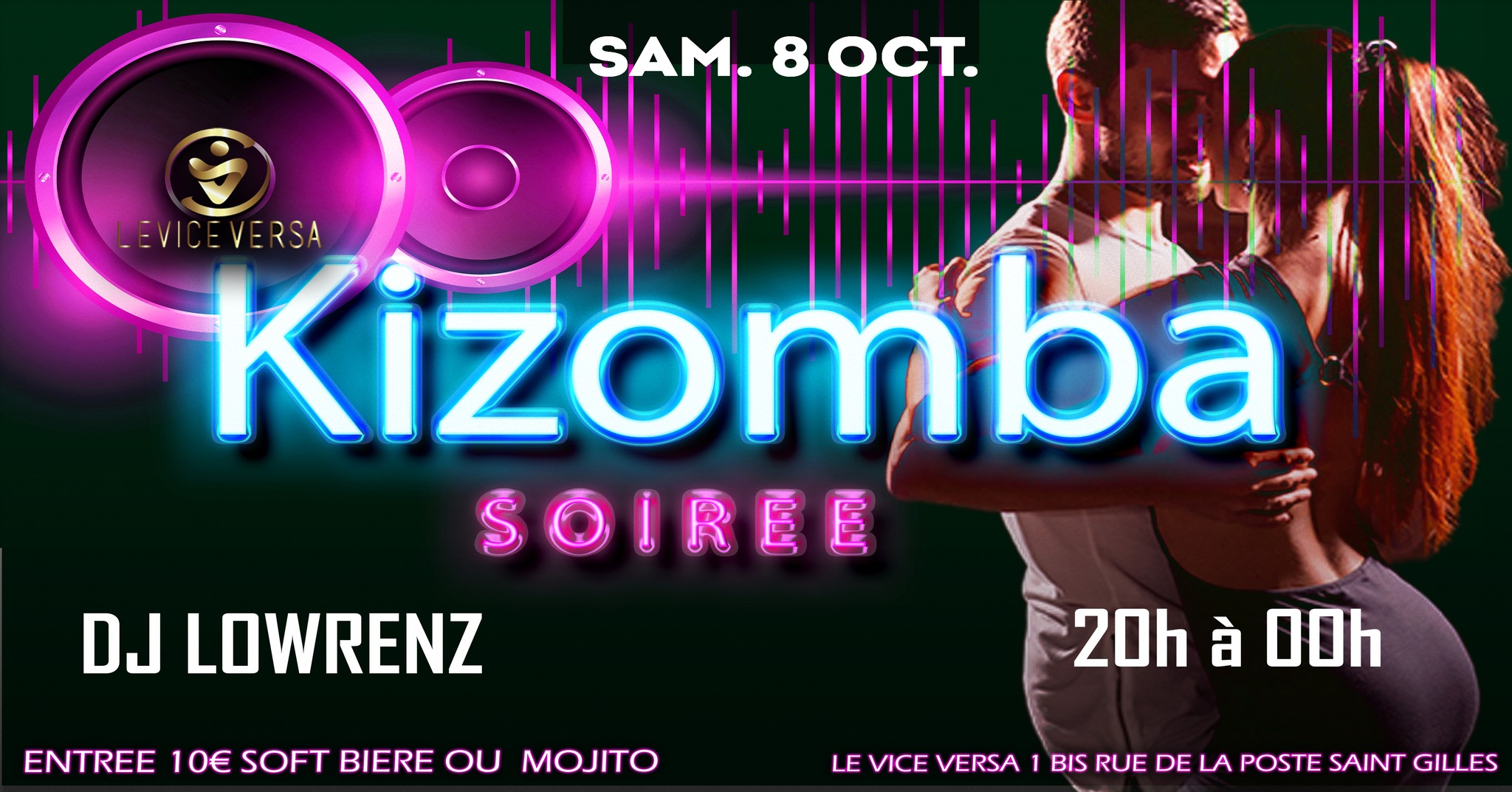 Soirée KIZOMBA au Vice Versa Samedi 8 OCT. de 20h à 00h Dj LOWRENZ