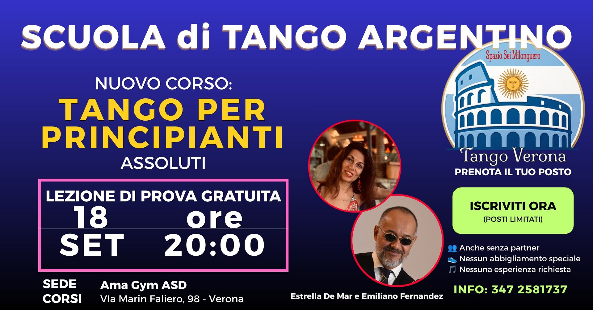Lezione di Prova Gratuita Tango Argentino Principianti Assoluti