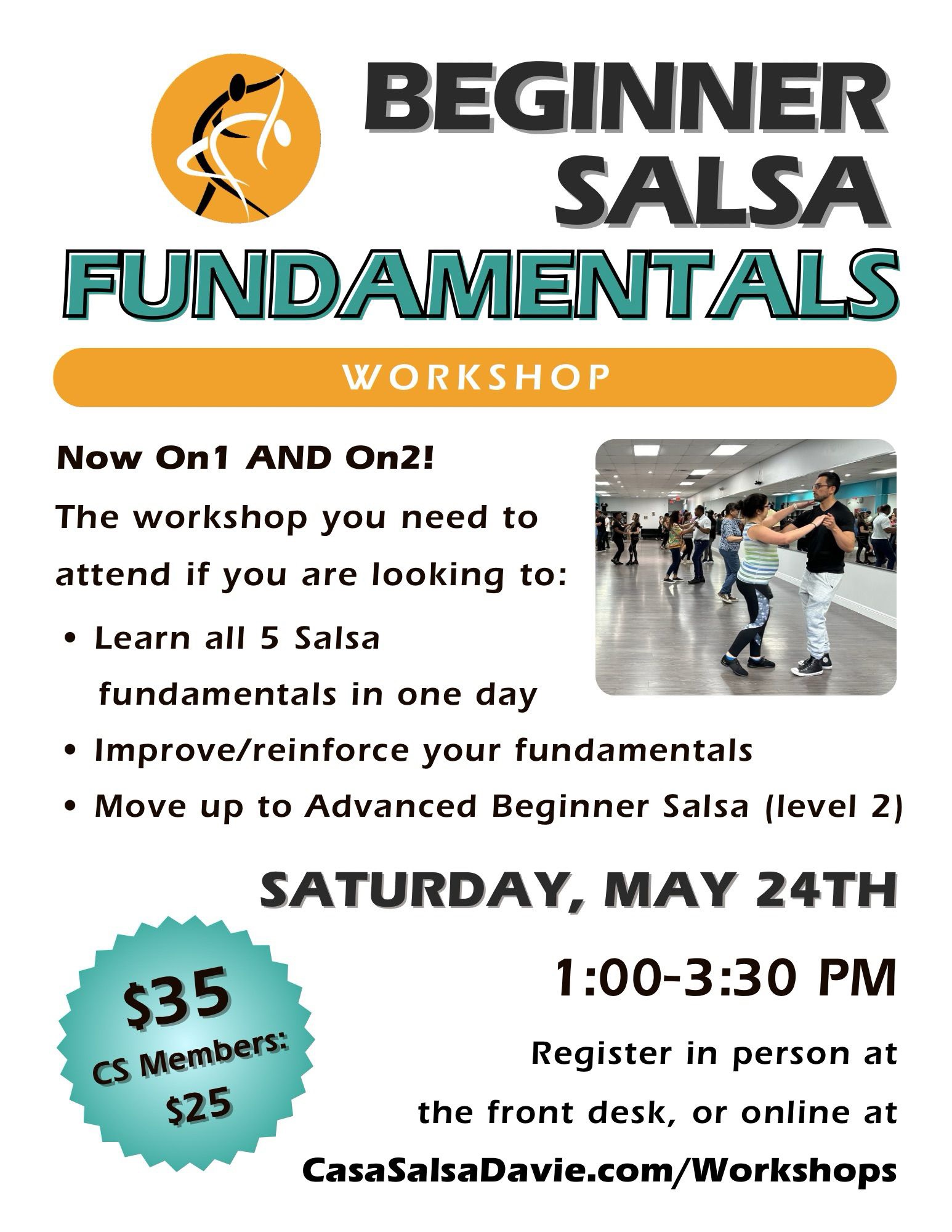 Beginner Salsa On1 & On2 Fundamentals Workshop with Angie