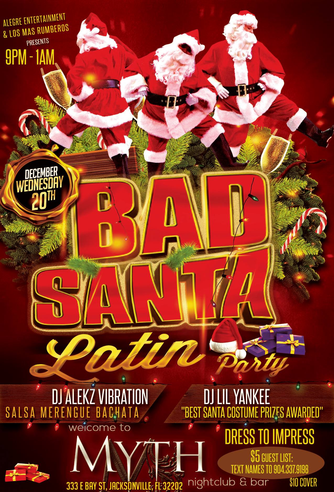 Bad Santa Latin Ladies Night at Myth Nightclub - X-Mas Edition