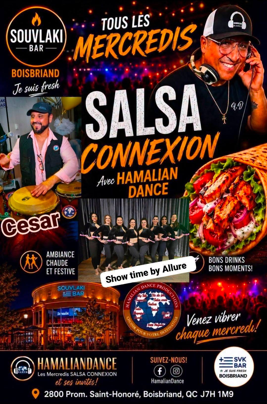 Les Mercredis SALSA CONNEXION AVEC HamalianDance Souvlaki bar boisbriand