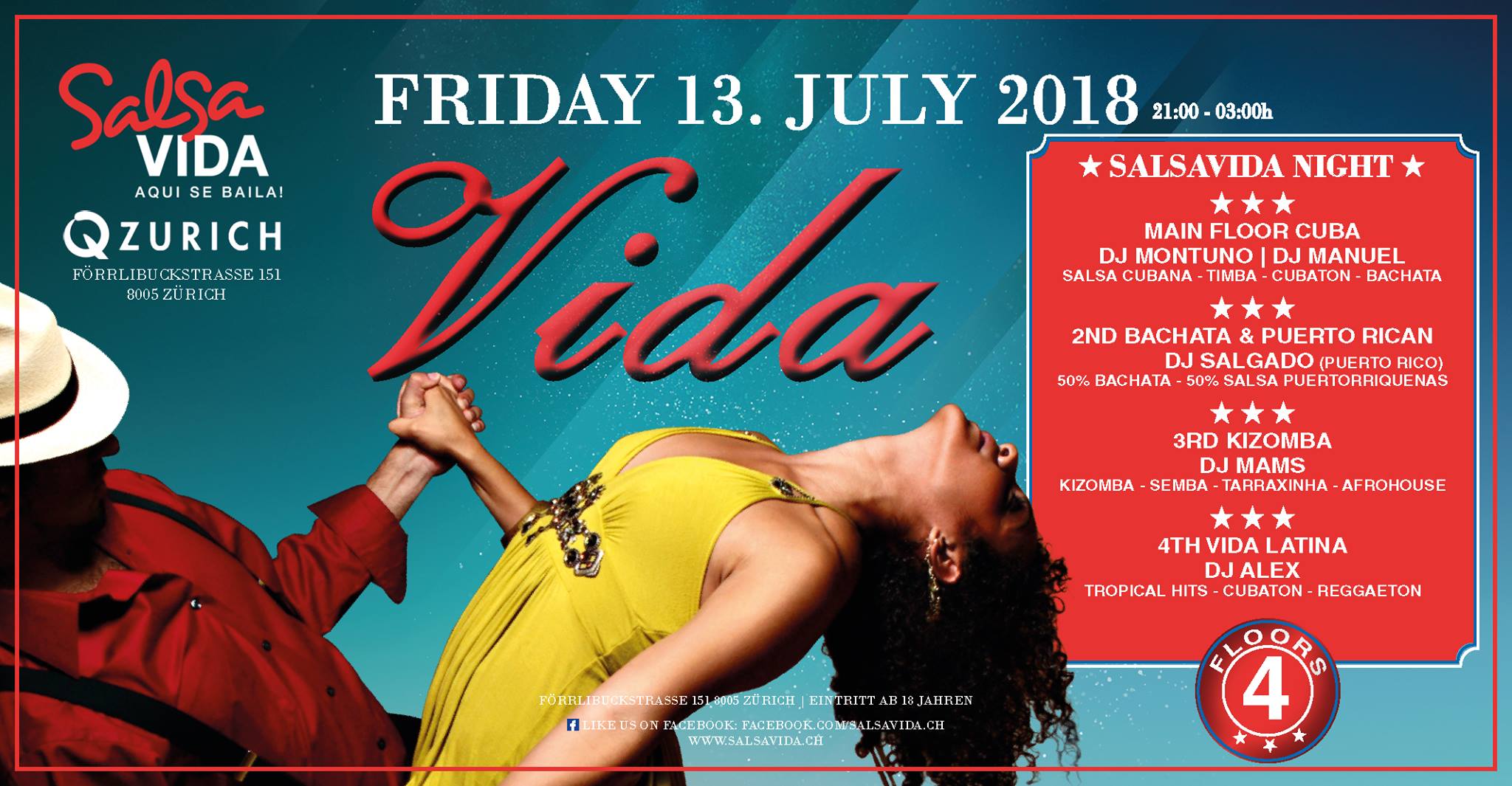 Salsavida VIDA Party 4 Floors Cuba Puerto Bachata Kizomba Latin