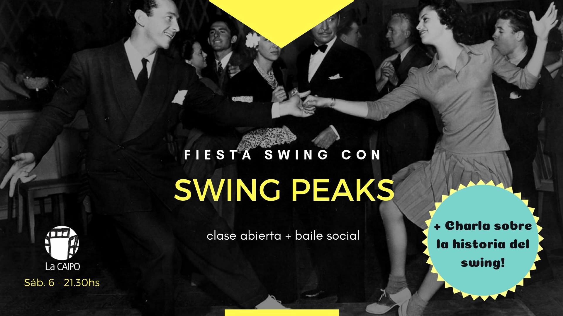 ¡Fiesta swing: historia + clase abierta y música en vivo!