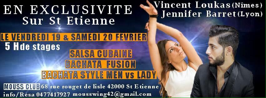 Stages latino intensifs avec Vincent Loukas & Jennifer Barret en exclu sur St étienne