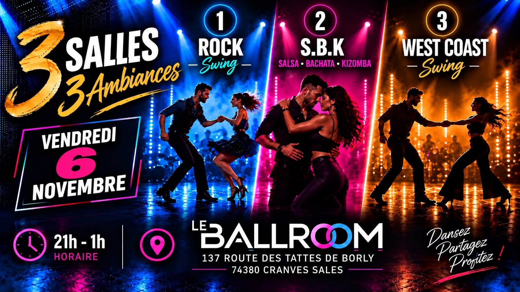 SOIREE ROCK N SWING S.B.K WEST COAST 3 SALLES & 3 AMBIANCES au BALLROOM
