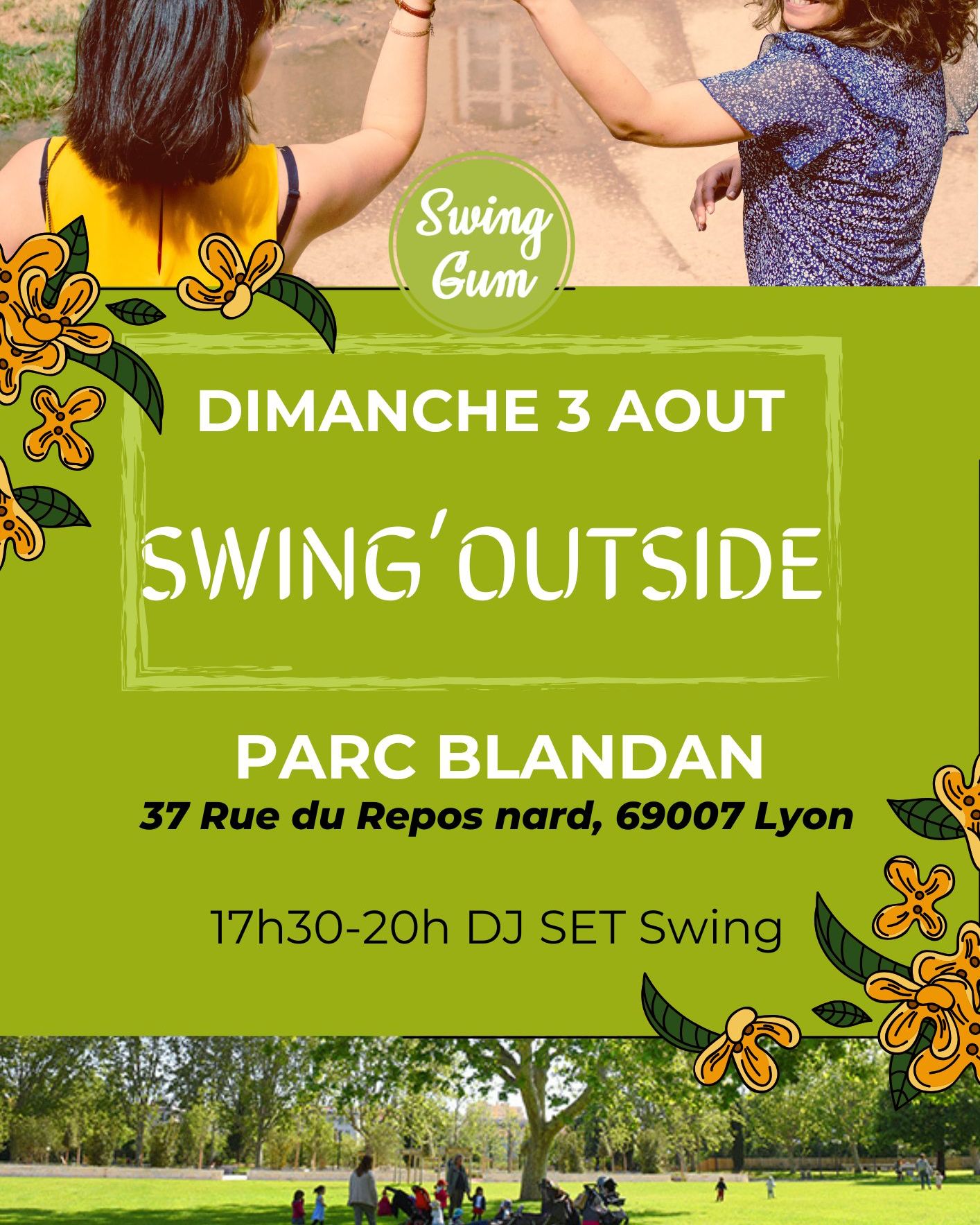 Swing'Outside : Bal swing au Parc Blandan le 3 aout.