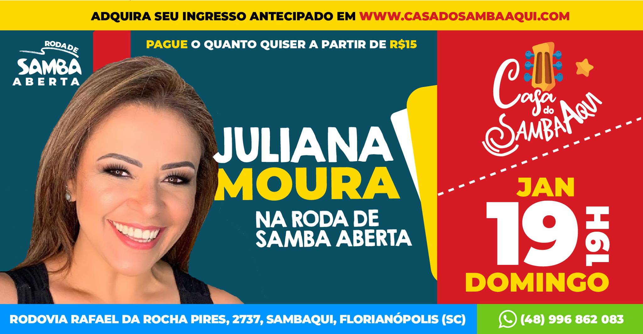 19.1 19h Juliana Moura na Roda de Samba Aberta