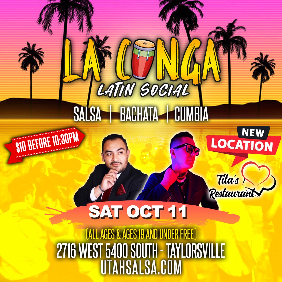 💃✨ LA CONGA SOCIAL GRAND OPENING NIGHT at TITA’S RESTAURANT! 🕺🎶