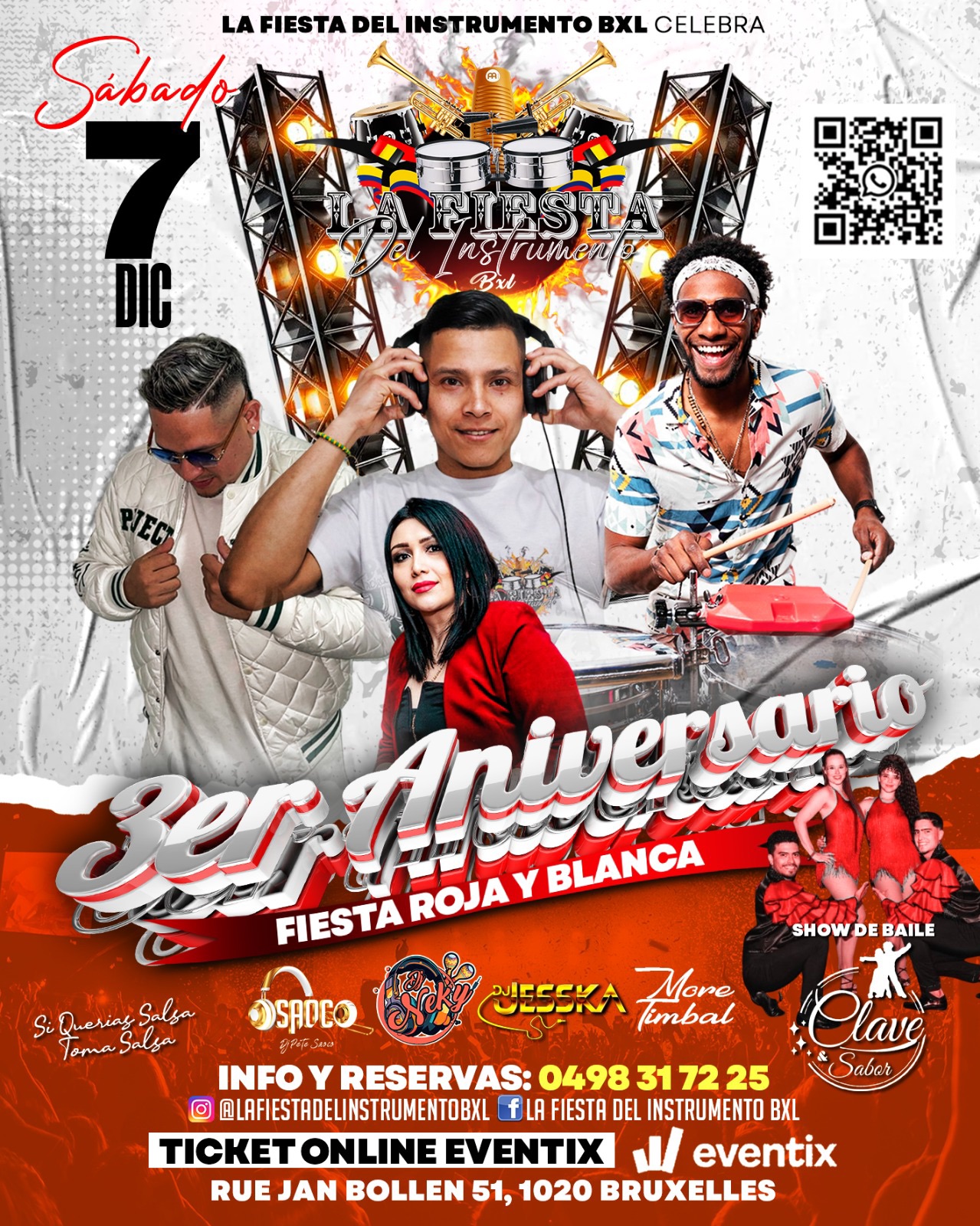 Fiesta Roja🔴 y Blanca⚪️ 3er aniversario la fiesta del instrumento bxl