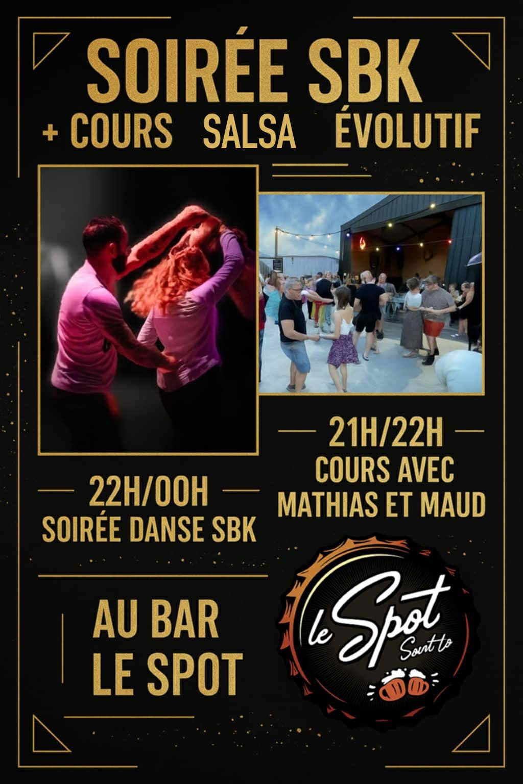 SOIRÉE SBK + COURS SALSA DEBUTANT ÉVOLUTIF (bar le spot st lo)