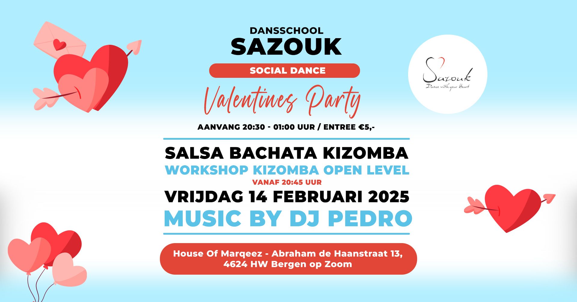 Sazouk Valentines Party Salsa Bachata Kizomba