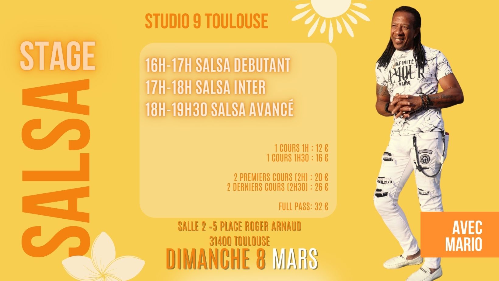 STAGE SALSA avec MARIO 8 FEVRIER