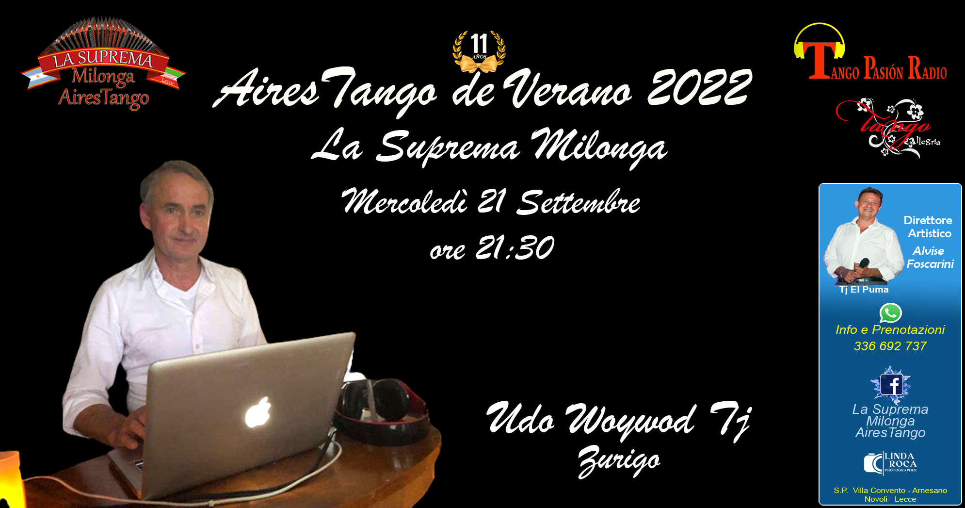 Udo Woywod Tj (Zurigo) a La Suprema Milonga, AiresTango del 21 settembre 2022
