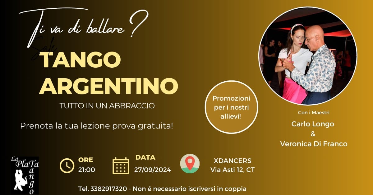 lezione di prova gratuita di Tango Argentino per principianti assoluti Catania