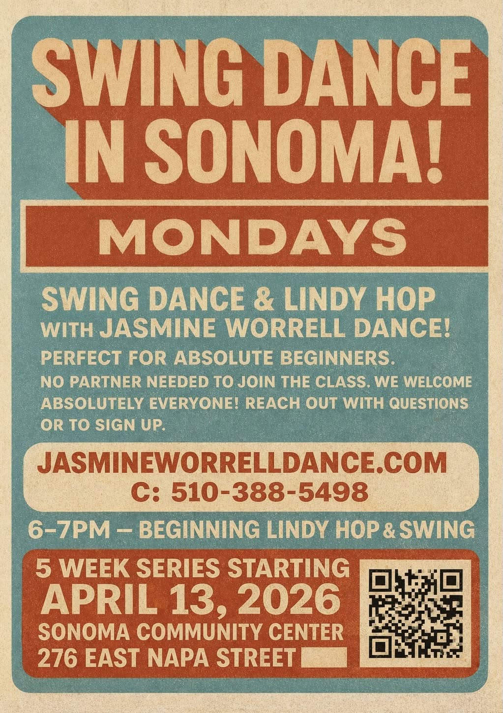Beginning Lindy Hop & Swing Dance in Sonoma! β’ Group Series β’ Sonoma