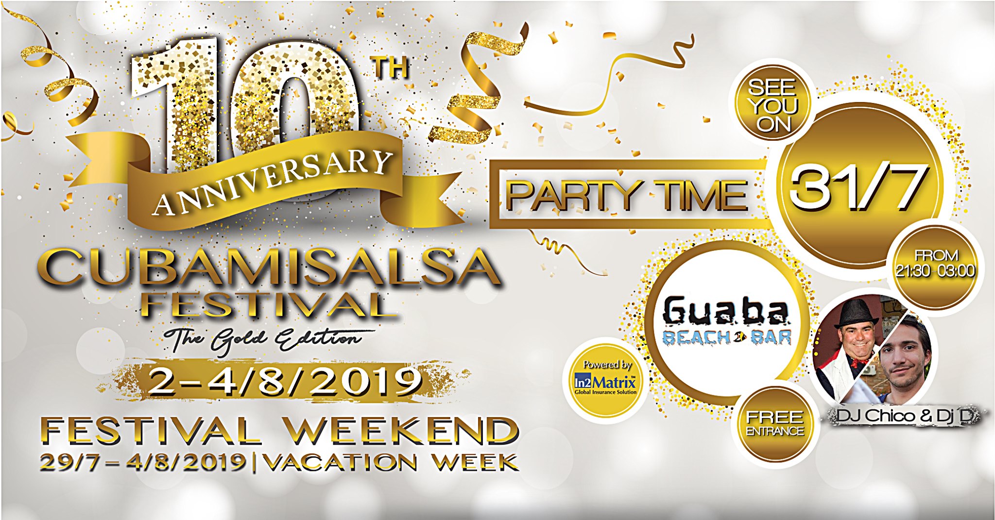 Wednesday 31 July - 10th CubaMiSalsa Festival - Anniversary