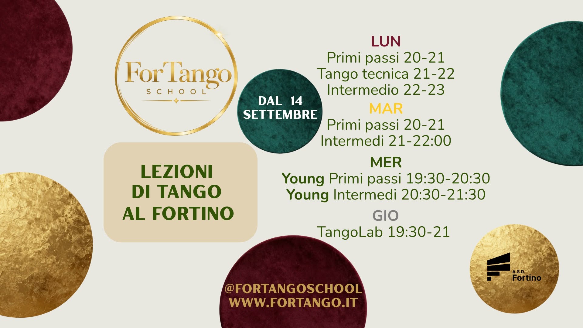 ForTango school corsi di tango 2026-2027