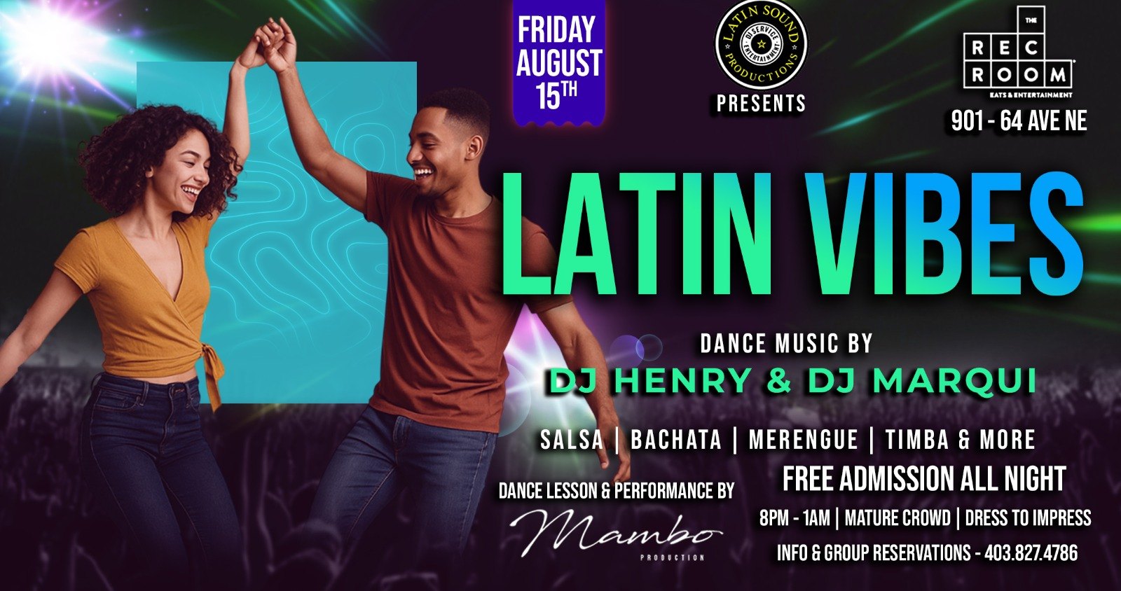 LATIN VIBES @ THE REC ROOM