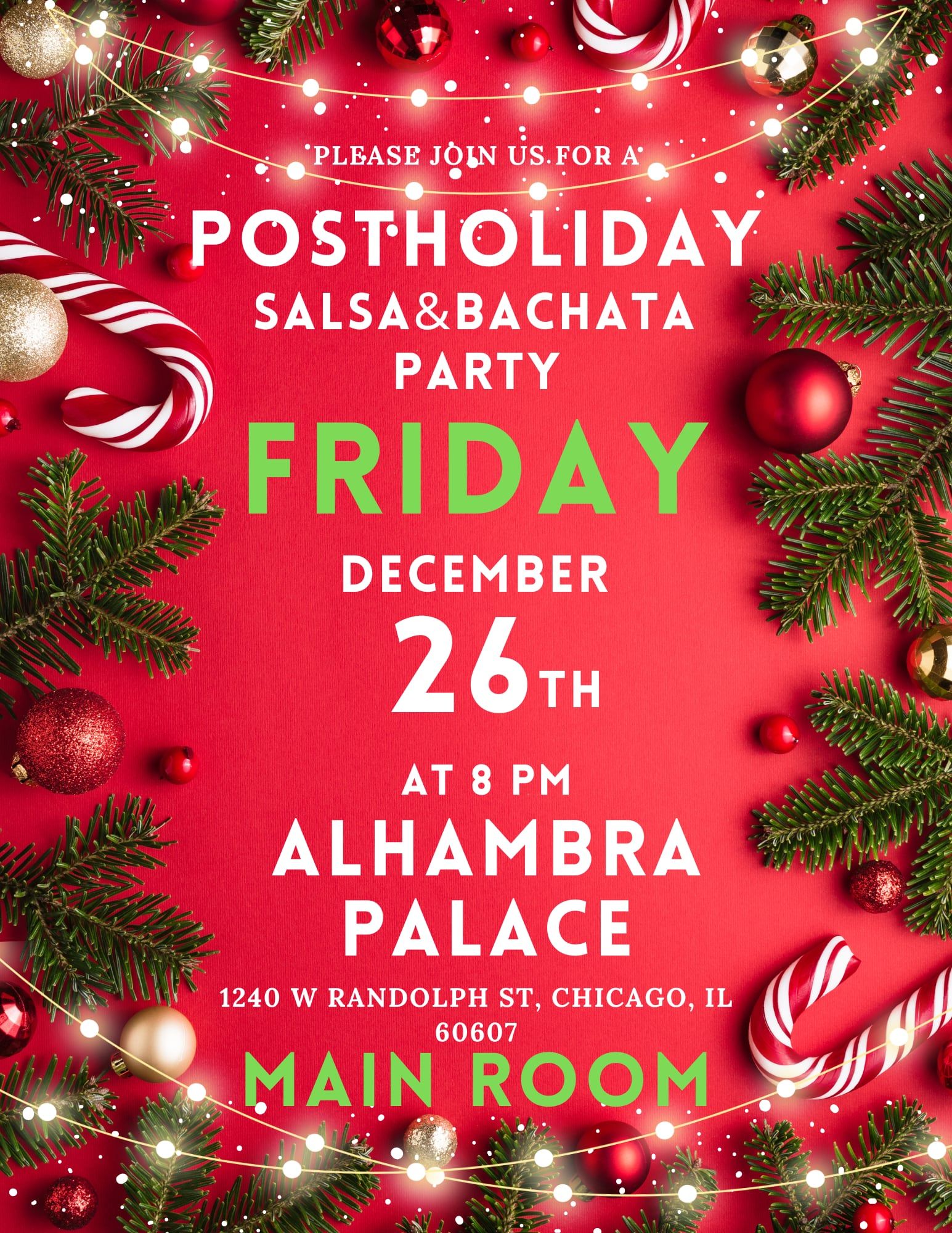 Postholiday Party Alhambra Palace Friday 26th