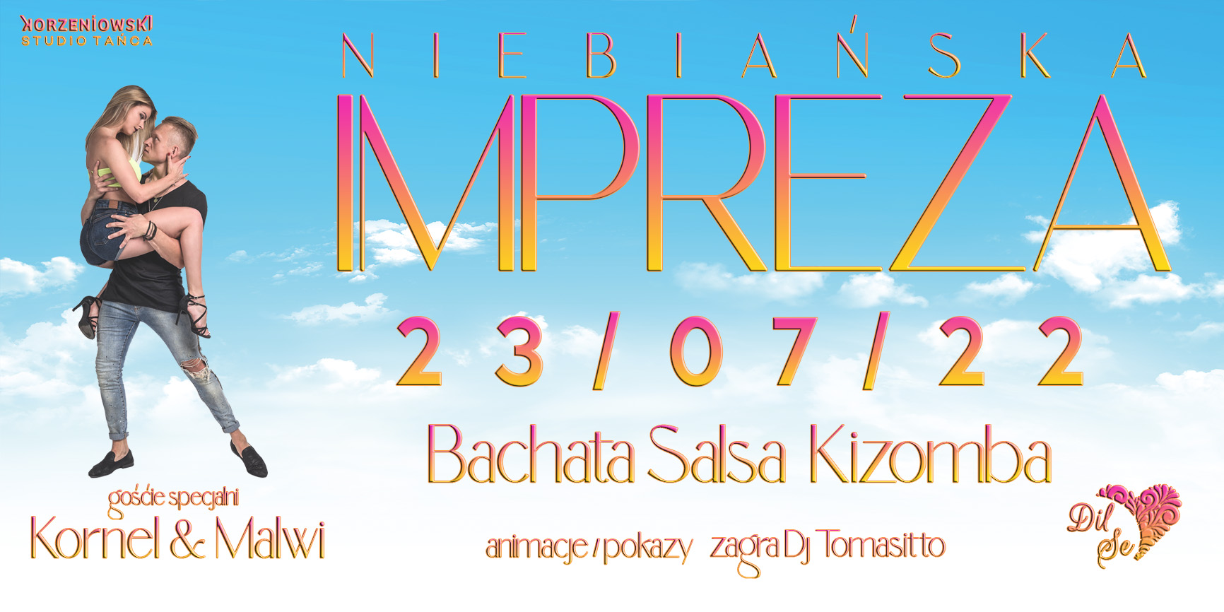Impreza Bachata Salsa Kizomba, goście specjalni: Kornel i Malwi