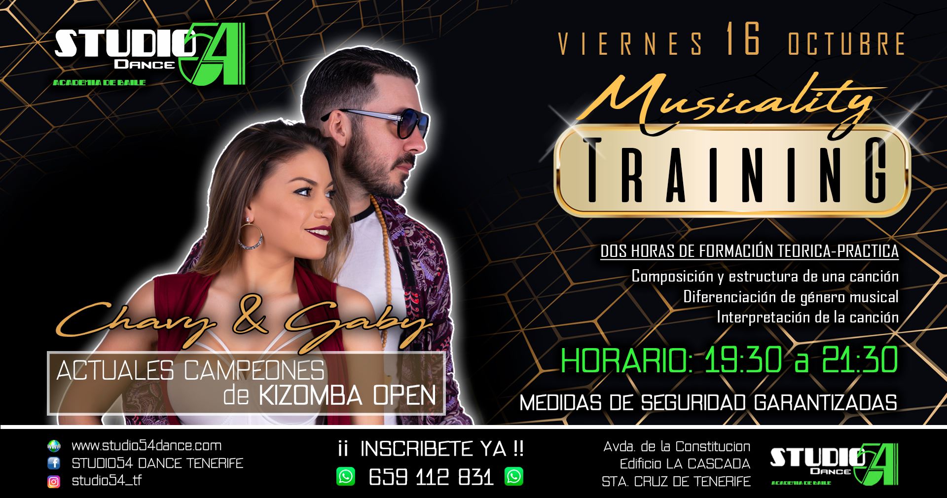 1º Musicality Training con Chavy & Gaby en Studio 54. Tenerife