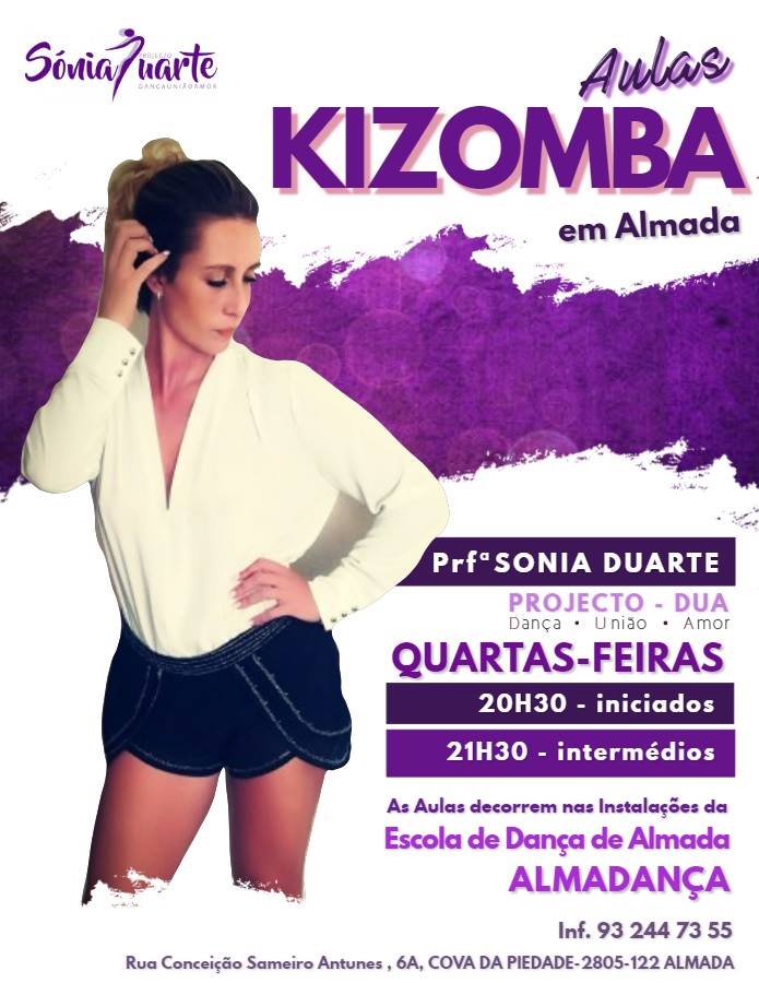 AULA KIZOMBA-Inicio das aulas em Almada- Prof.ª Sónia Duarte