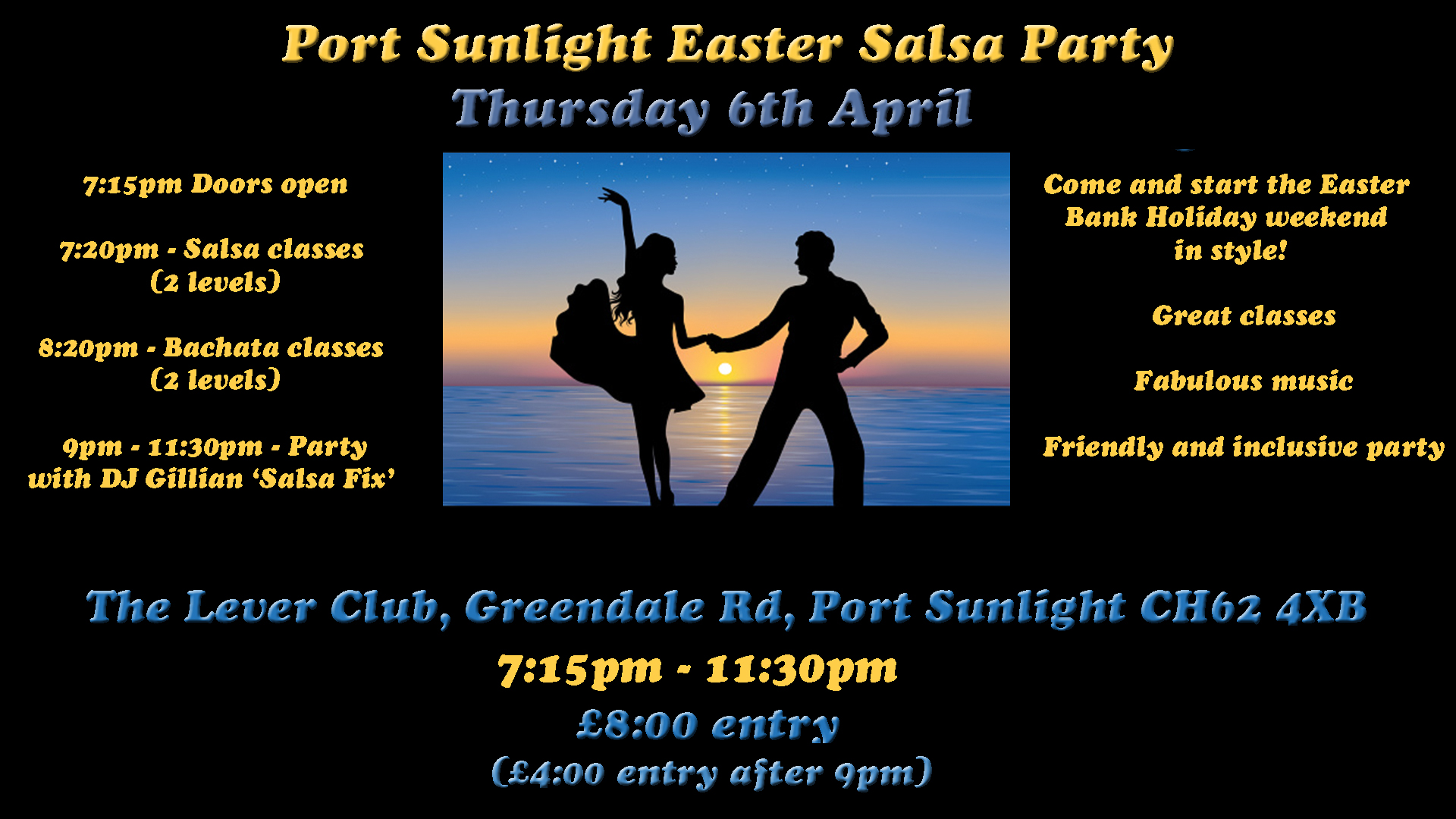 Port Sunlight Salsa Easter Special, classes and party!
