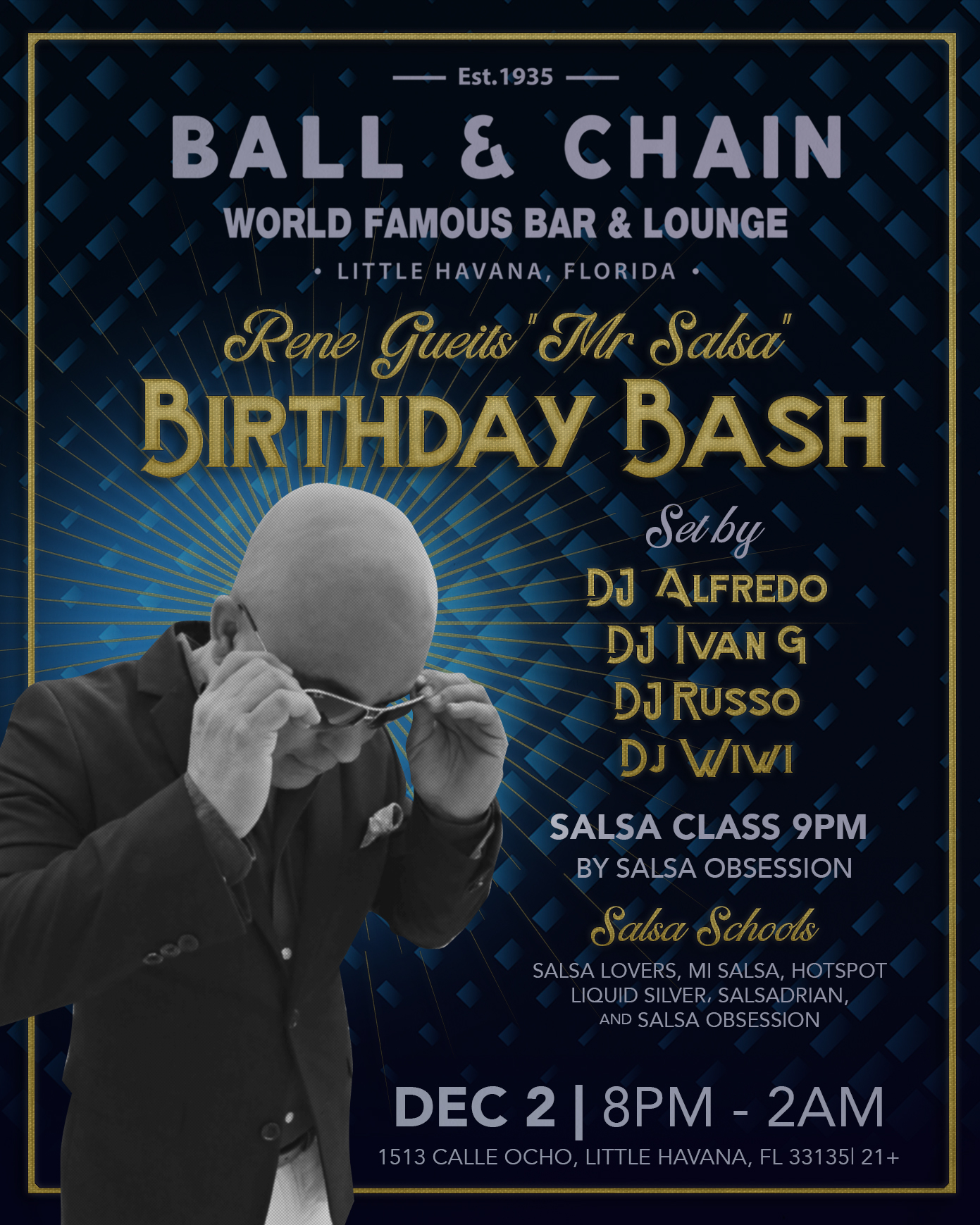 Rene Gueits' "Mr Salsa" Birthday Bash at Ball & Chain