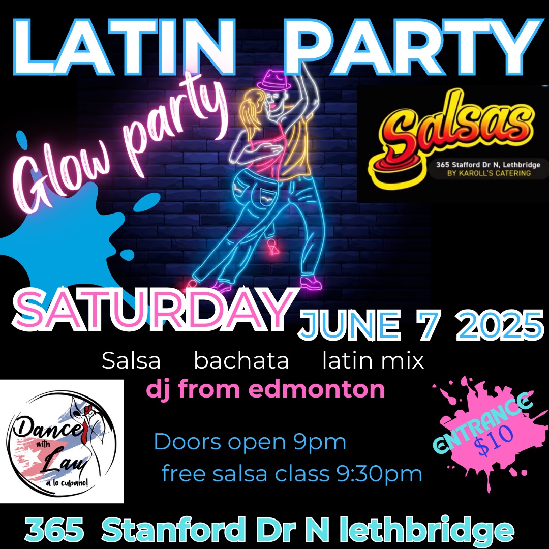 Latin glow party at salsa restaurant and dance Lau studio