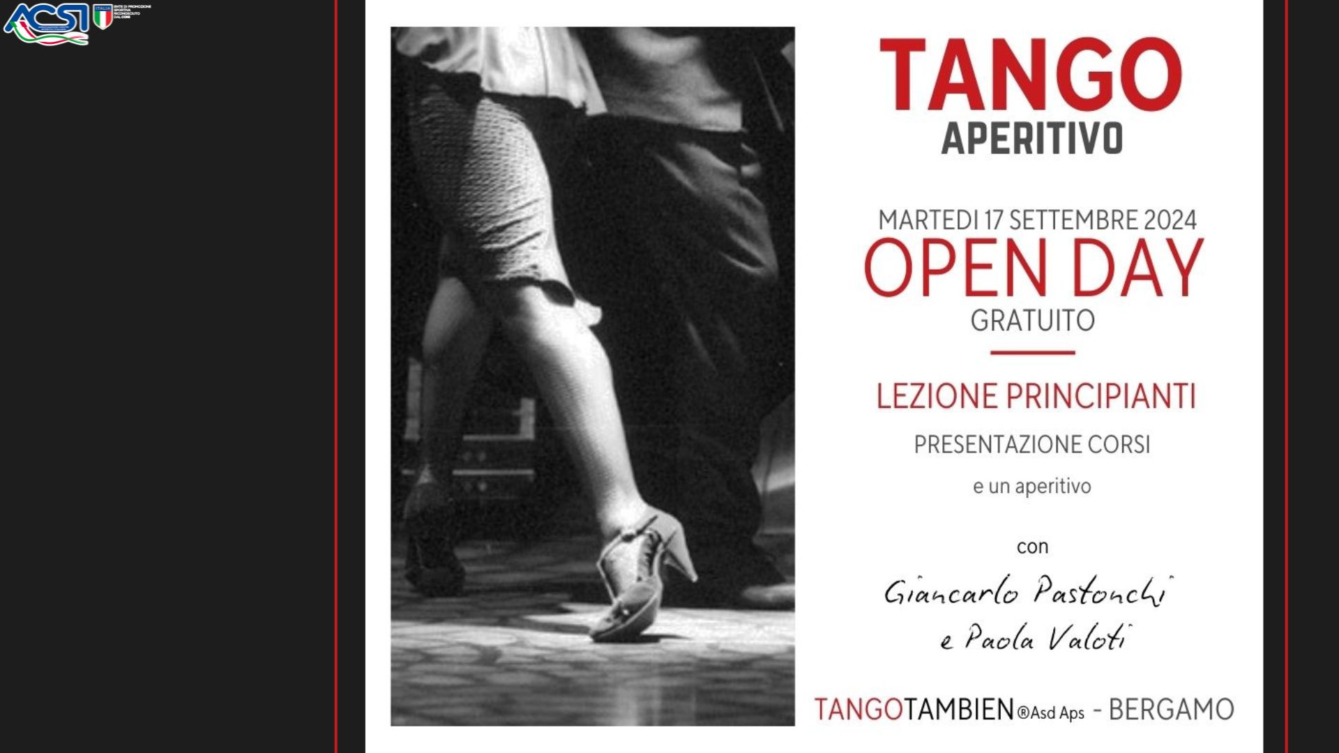 OPEN DAY - TANGO Aperitivo- Lezione principianti gratuita