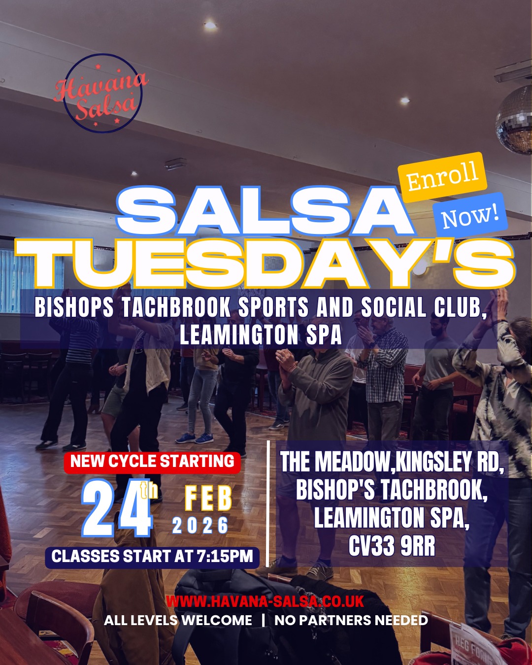 Salsa Tuesdays in Leamington Spa New Cycle Starting 24th February 2026