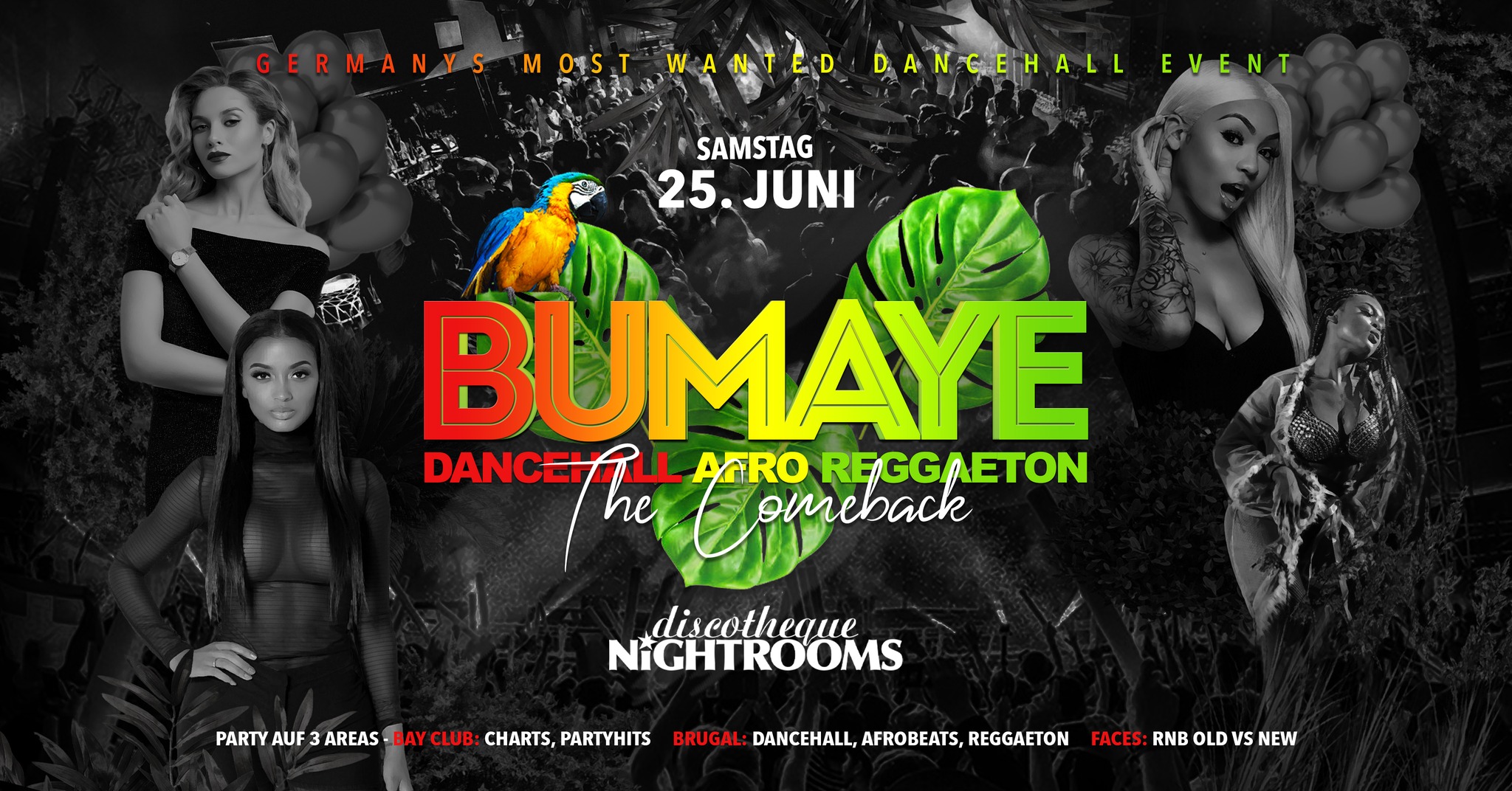 BUMAYE • Dancehall Reggaeton Afrobeats • Sa. 25.Juni • Nightrooms Dortmunnd