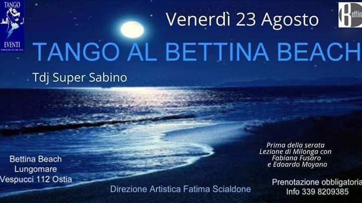 Ven 23 TangoEventi:Tango Bettina Beach Tdj Super Sabino