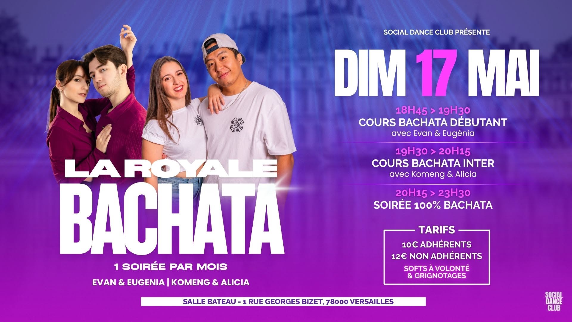 La Royale BACHATA - Dimanche 17 mai - Versailles 78 ✨
