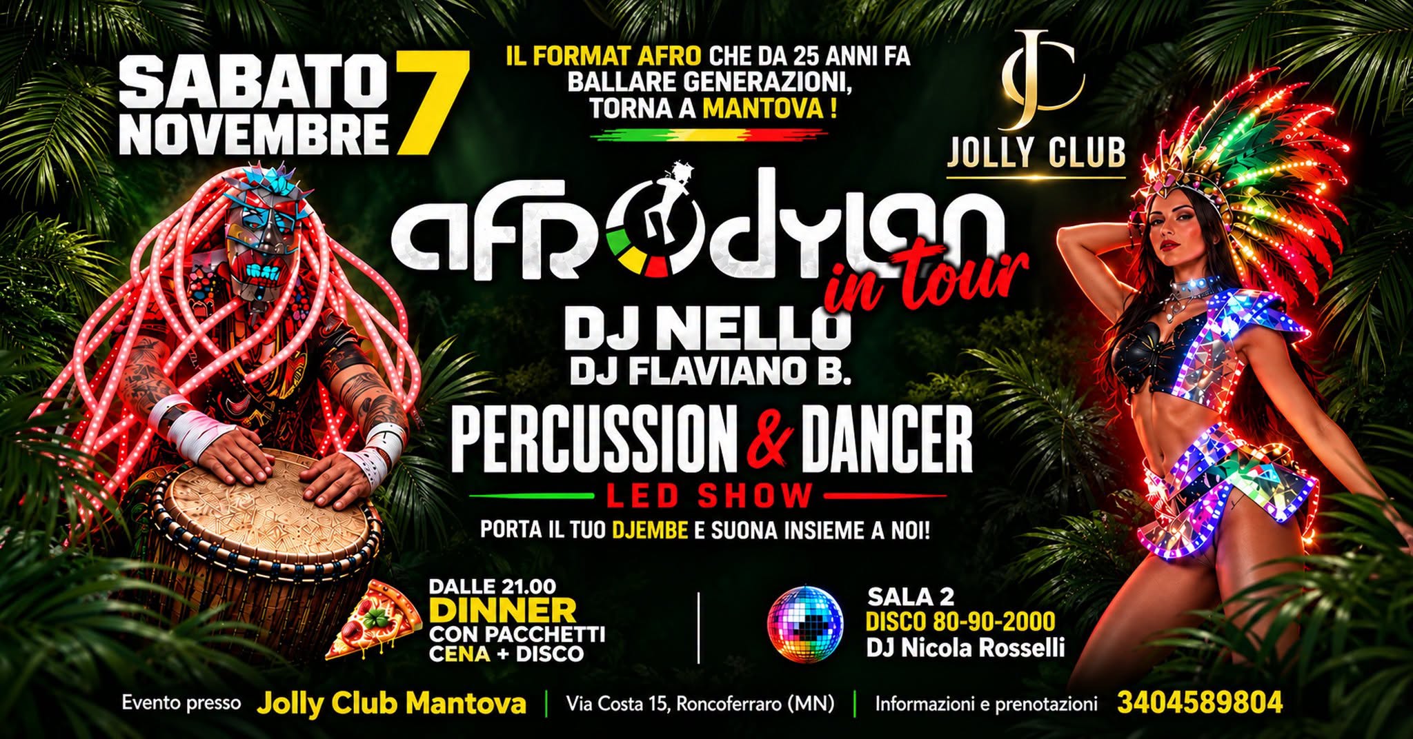 🔥 AFRODYLAN IN TOUR IL GRANDE RITORNO A MANTOVA! 7 NOVEMBRE • JOLLY CLUB
