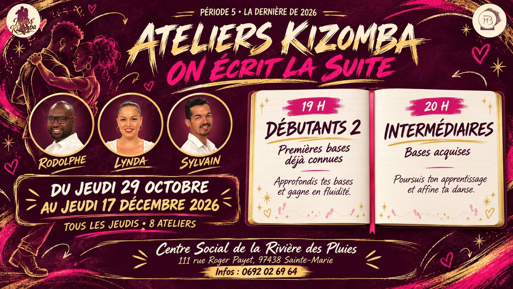 🔥 MASS’KIZOMBA RENTRÉE PÉRIODE 5 DÉBUTANTS 2 & INTERMÉDIAIRES