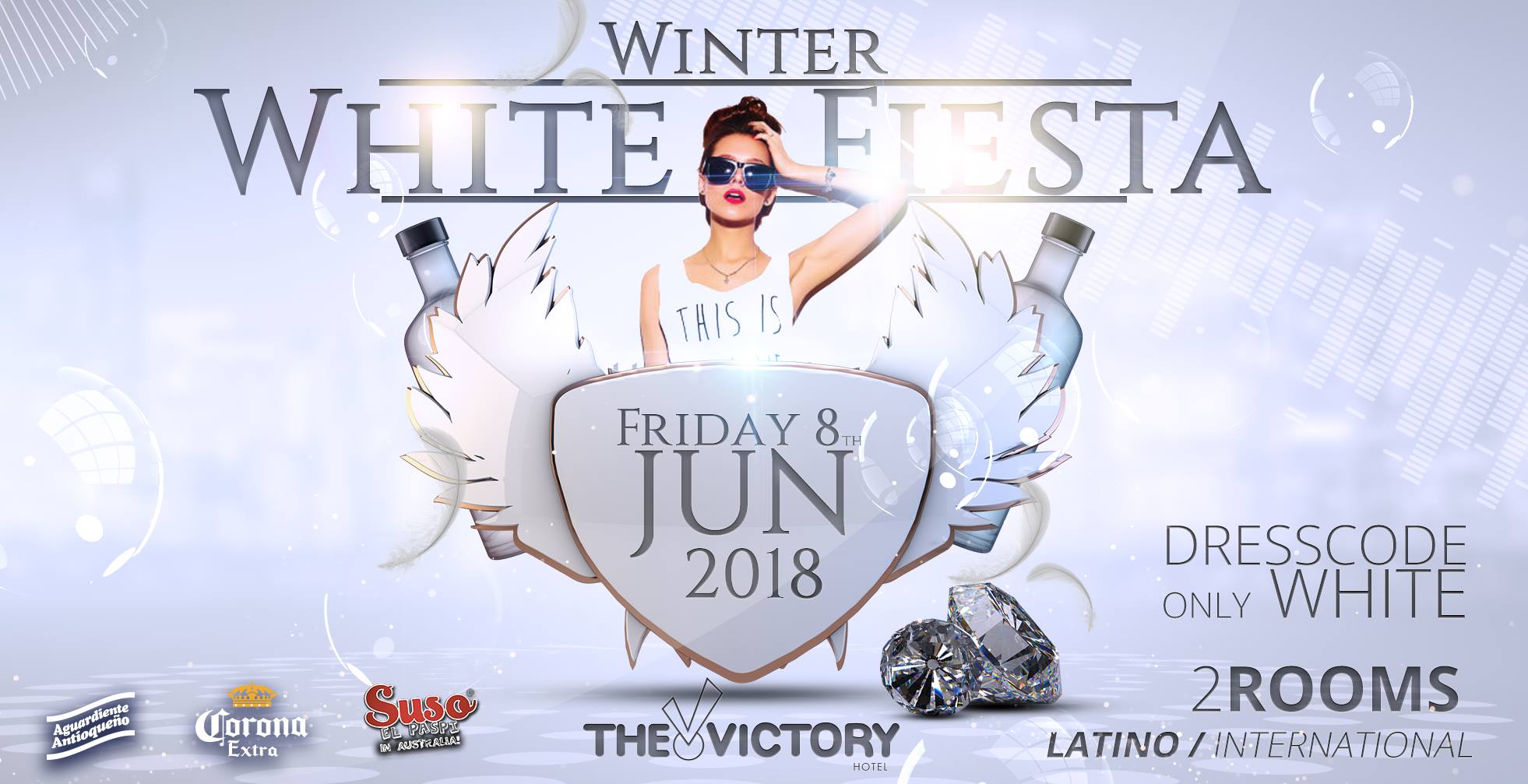 Winter White Fiesta • 2Rooms Latino-International•Dress White